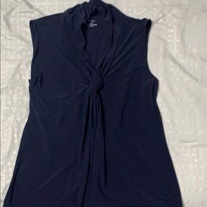 Blue Sleeveless Blouse